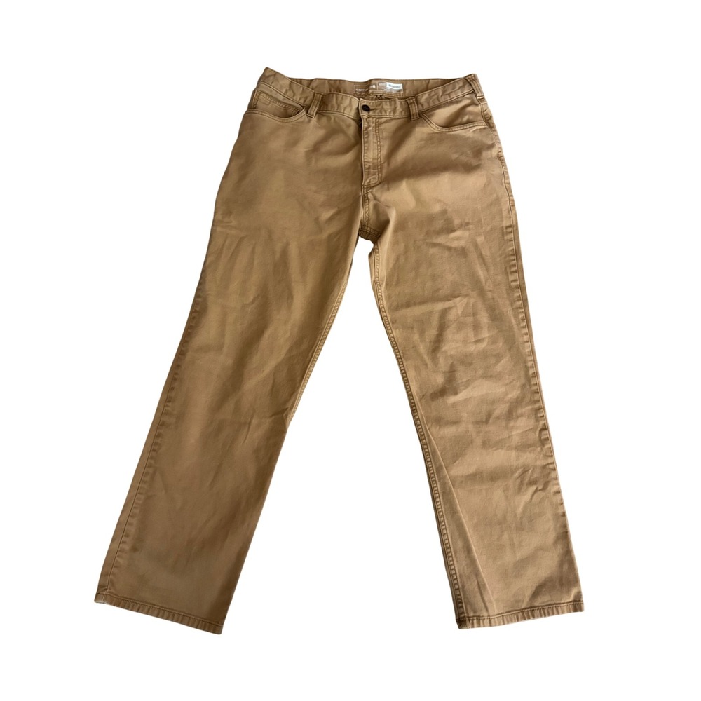 Carhartt Rugged Flex Relaxed Fit Canvas 5-Pocket Work Pants Tan Brown 38x32